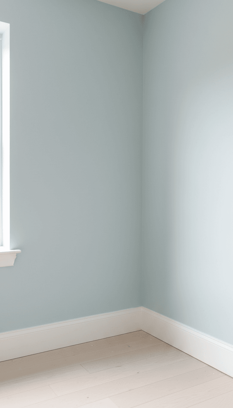 Smooth painted wall and new drywall trim after renovation